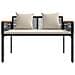 Set di Mobili da Esterno 4 pcs Nero e Bianco Crema Rattan in PE - Foto miniatura 8