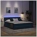 Letto con luci a strisce a LED Blu Scuro 200 x 200 cm Velluto - Foto miniatura 6