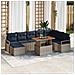 Set da Pranzo per Giardino con cuscino 9 pcs Grigio e Blu Navy - Foto miniatura 2