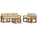 Set di divani da esterno con cuscino 6 pcs Naturale e Beige - Foto miniatura 1