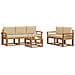 Set di divani da esterno con cuscino 6 pcs Naturale e Beige - Foto miniatura 3