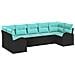 Set Divano da Giardino 7 pcs Nero e Turchese polyrattan - Foto miniatura 1
