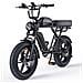 M1 Bici Elettrica Stile Moto, 25 km /h, Pneumatici Fat 20×4.0, Batteria Doppia 48V 15,6+13Ah, Doppia Sospensione, Luci LED, Portata Massima 150kg, Nero - Foto miniatura 1