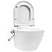 Wc A Muro Senza Bordo Con Sciacquone Nascosto Ceramica Bianco - Foto miniatura 5