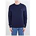 Uomo - Maglia Girocollo In Cotone Pima Blu - Foto miniatura 1