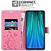 Custodia Compatibile Con Xiaomi Redmi Note 8 Pro In Rosa Fiore - Coperchio Protettivo In Design Floreale Con Chiusura Magnetica, Funzione Stand E Slot Per Carte - Foto miniatura 3