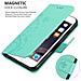 Custodia Compatibile Con Apple Iphone 6 / Iphone 6s In Turchese Fiore - Coperchio Protettivo In Design Floreale Con Chiusura Magnetica, Funzione Stand E Slot Per Carte - Foto miniatura 5