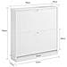 Scarpiera Con 2 Ante E 4 Ripiani, Colore: Bianco, Dimensioni: Ca. 76 X 78 X 18 Cm Fsr99-w - Foto miniatura 2
