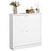 Scarpiera Con 2 Ante E 4 Ripiani, Colore: Bianco, Dimensioni: Ca. 76 X 78 X 18 Cm Fsr99-w - Foto miniatura 1