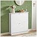 Scarpiera Con 2 Ante E 4 Ripiani, Colore: Bianco, Dimensioni: Ca. 76 X 78 X 18 Cm Fsr99-w - Foto miniatura 4