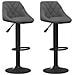 Sgabelli Da Bar 2 Pz Grigio Scuro In Velluto - Foto miniatura 2