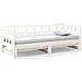Dormeuse Estraibile Bianca Legno Massello Di Pino 2x (90x190) Cm - Foto miniatura 4