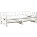 Dormeuse Estraibile Bianca Legno Massello Di Pino 2x (90x190) Cm - Foto miniatura 6