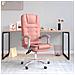 Poltrona da Ufficio Massaggiante Reclinabile rosa in Similpelle - Foto miniatura 1