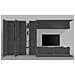 Parete Attrezzata Carmelo, Set Salotto Porta Tv A 5 Ante, Mobile Soggiorno Multiuso, 100% Made In Italy, Cm 340x30h180, Antracite - Foto miniatura 4