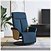 Poltrona Reclinabile Massaggiante Con Poggiapiedi Blu Tessuto - Foto miniatura 1