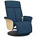 Poltrona Reclinabile Massaggiante Con Poggiapiedi Blu Tessuto - Foto miniatura 2