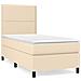 Giroletto A Molle Con Materasso Crema 90x190 Cm In Tessuto - Foto miniatura 1