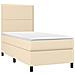 Giroletto A Molle Con Materasso Crema 90x190 Cm In Tessuto - Foto miniatura 2