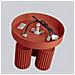 Lampada Da Soffitto Karbon 3p Rosso Ocra Sl. 1639 - Minimalista Lampada Da Soffitto Ocra Rossa 18x19.5x19.5 Cm - Foto miniatura 4