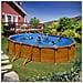 Piscina Ovale In Acciaio Effetto Legno Mauritius 500 X 300 X 132 Cm - Foto miniatura 1