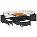 Set di Divani da Giardino  9 Pezzi con Cuscini Polyrattan Nero Acacia, Set di Pranzo da Giardino  3 Pezzi con Cuscini Polyrattan Nero Acacia - Foto miniatura 1
