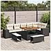 Set di Divani da Giardino  9 Pezzi con Cuscini Polyrattan Nero Acacia, Set di Pranzo da Giardino  3 Pezzi con Cuscini Polyrattan Nero Acacia - Foto miniatura 2