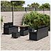 Set Divano da Giardino  8 Pezzi con Cuscini Nero Rattan Sintetico Acacia, Divano da Giardino  2 Posti con Cuscini Nero Rattan Sintetico, Set da Pranzo da Giardino  3 Pezzi con Cuscini Nero Rattan Sintetico Acacia - Foto miniatura 3
