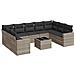 Set Divano Giardino 10 pz con Cuscini Grigio Chiaro Polyrattan - Foto miniatura 1