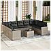 Set Divano Giardino 10 pz con Cuscini Grigio Chiaro Polyrattan - Foto miniatura 2