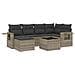 Set Divani da Giardino 7pz con Cuscini Grigio Chiaro Polyrattan - Foto miniatura 1