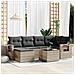 Set Divani da Giardino 7pz con Cuscini Grigio Chiaro Polyrattan - Foto miniatura 2
