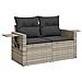 Set Divani da Giardino 7pz con Cuscini Grigio Chiaro Polyrattan - Foto miniatura 4