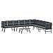 Set Panche Giardino Cuscini 5pz Nere Acciaio Verniciato Polvere - Foto miniatura 1