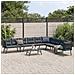Set Panche Giardino Cuscini 5pz Nere Acciaio Verniciato Polvere - Foto miniatura 2