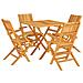 Set da Pranzo per Giardino 5 pz in Legno Massello di Teak - Foto miniatura 1