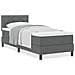 Letto Box Spring con Materasso Grigio Scuro 80x200 cm Tessuto - Foto miniatura 4