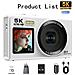 Fotocamera Digitale Ccd 5k Con Doppio Schermo Per Selfie Da 80mp White - Foto miniatura 4