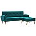 Divano A L Con Rivestimento In Tessuto 186x136x79 Cm Verde - Foto miniatura 1