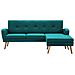 Divano A L Con Rivestimento In Tessuto 186x136x79 Cm Verde - Foto miniatura 2