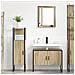 Set di Mobili da Bagno  in 3 Pezzi Rovere Chiaro Legno Ingegnerizzato, Specchio da Bagno  con Mensola Rovere Chiaro 50x12x60 cm Legno Ingegnerizzato - Foto miniatura 2