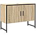 Set di Mobili da Bagno  in 3 Pezzi Rovere Chiaro Legno Ingegnerizzato, Specchio da Bagno  con Mensola Rovere Chiaro 50x12x60 cm Legno Ingegnerizzato - Foto miniatura 7