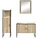 Set di Mobili da Bagno  in 3 Pezzi Rovere Chiaro Legno Ingegnerizzato, Specchio da Bagno  con Mensola Rovere Chiaro 50x12x60 cm Legno Ingegnerizzato - Foto miniatura 8