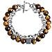 Bracciale Unico Naturale Con Pietre Vulcaniche E Catena In Ferro - Bangle Alla Moda - Foto miniatura 1