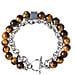Bracciale Unico Naturale Con Pietre Vulcaniche E Catena In Ferro - Bangle Alla Moda - Foto miniatura 3