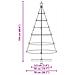 Albero a Cono di Natale con supporto Nero 150 cm Acciaio - Foto miniatura 9