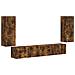 Set mobile TV 4 pcs Rovere fumé Legno multistrato - Foto miniatura 1