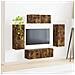 Set mobile TV 4 pcs Rovere fumé Legno multistrato - Foto miniatura 4
