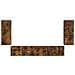 Set mobile TV 4 pcs Rovere fumé Legno multistrato - Foto miniatura 8