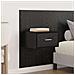 Testata con Comodino 3 pcs Rovere Nero Legno multistrato - Foto miniatura 4